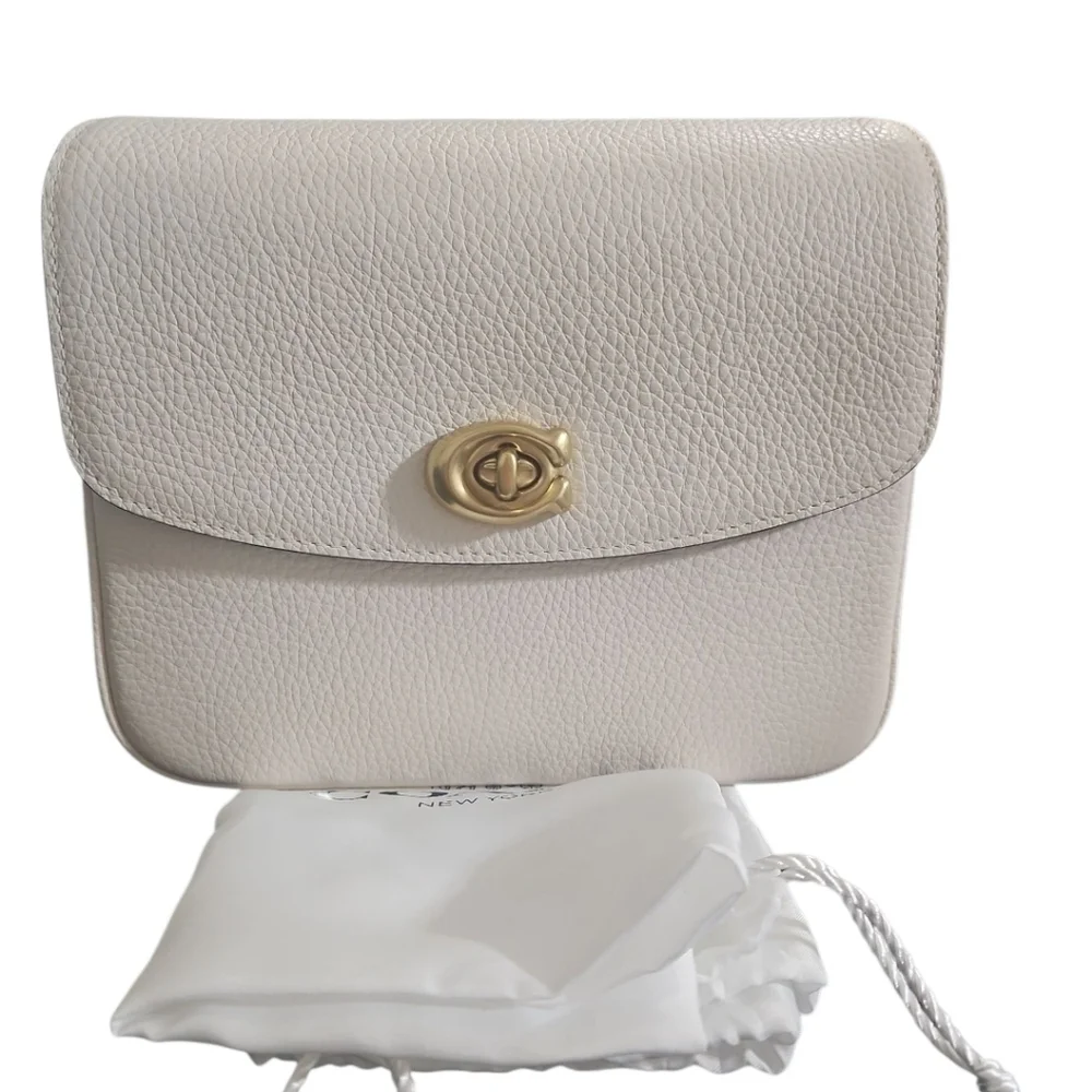 Coach Cassie Crossbody 19 Bag Chalk White Pebble Leather NWT Gold Hardware